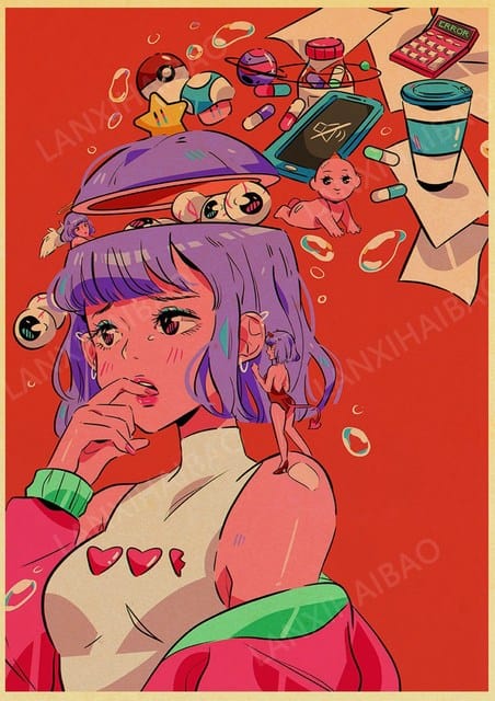 30x21 cm(A4) / 6 Affiche Japonaise Rétro Kawaii Edition 5