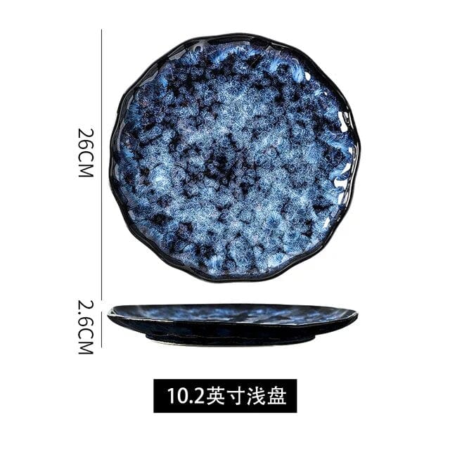 Grand Assiettes Japonaises Bleues