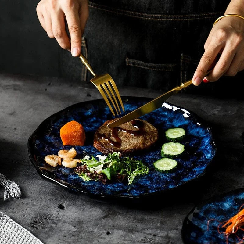 Assiettes Japonaises Bleues