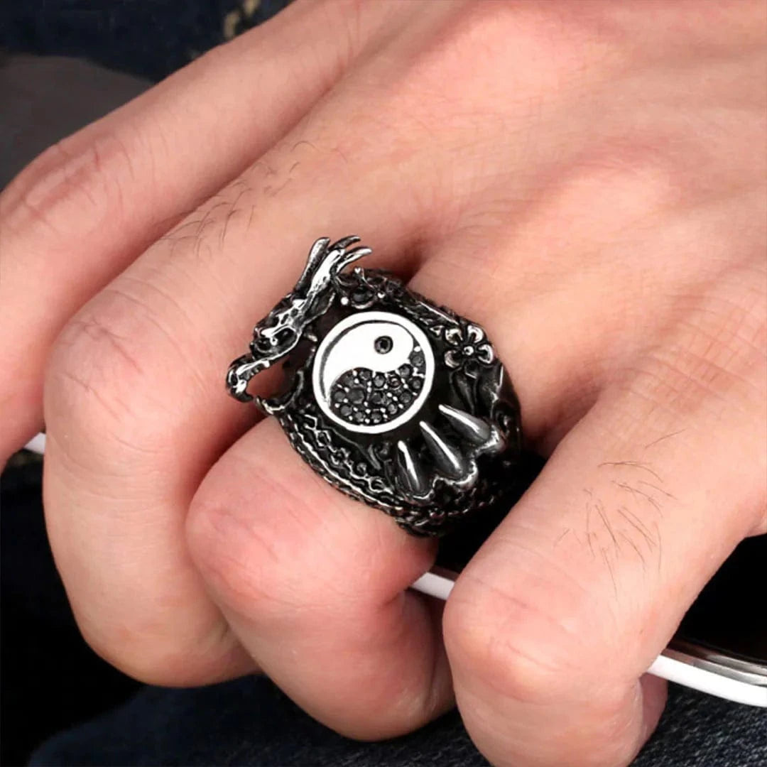 Bague japonaise yin yang