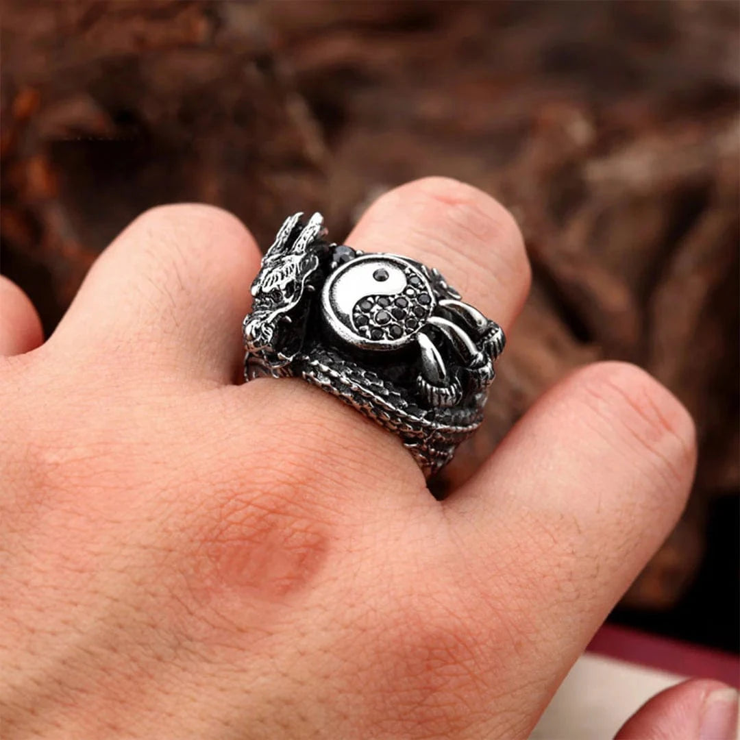 Bague japonaise yin yang