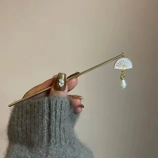 Blanc Baton cheveux éventail japonais