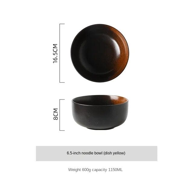 Noir-Marron Bol Japonais Raku