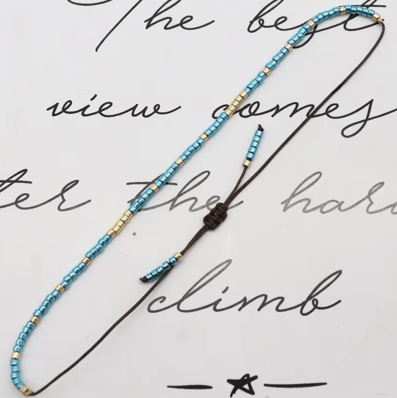 Bracelet miyuki 1 rang bleu