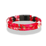 Bracelet avec tissu japonais rouge