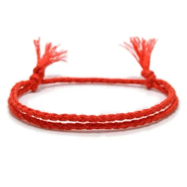 Rouge Bracelet kumihimo 2 fils