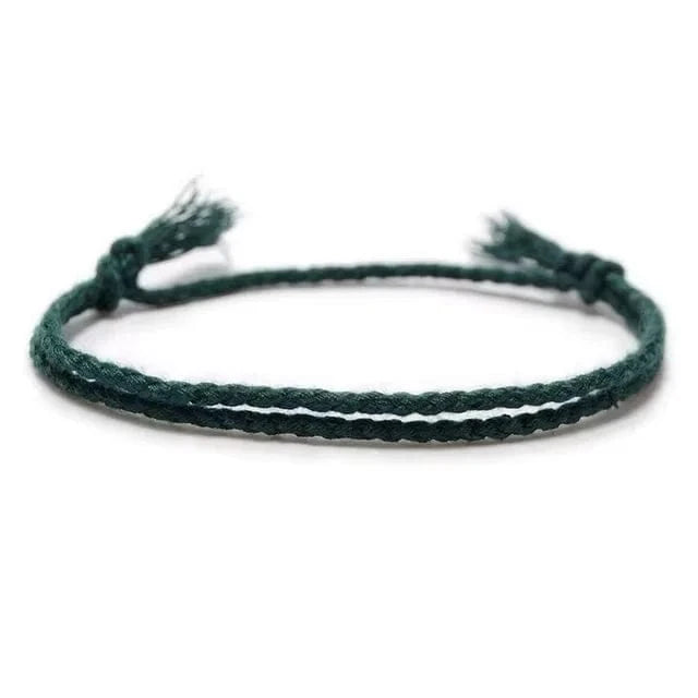 Vert foncé Bracelet kumihimo 2 fils