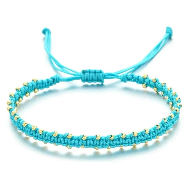Bleu ciel Bracelet kumihimo 3 fils