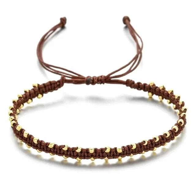 Marron Bracelet kumihimo 3 fils