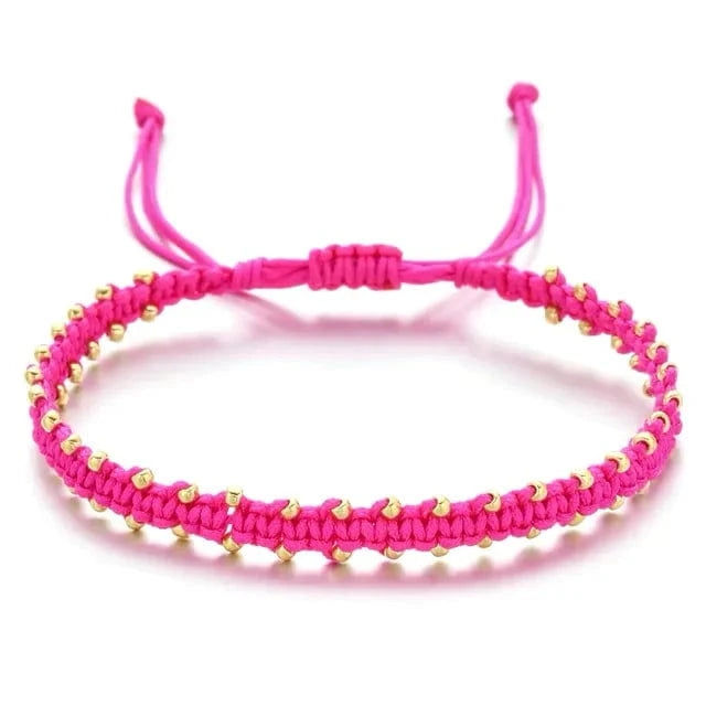 Rose Bracelet kumihimo 3 fils