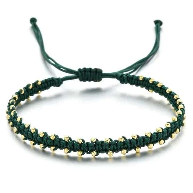 Vert foncé Bracelet kumihimo 3 fils
