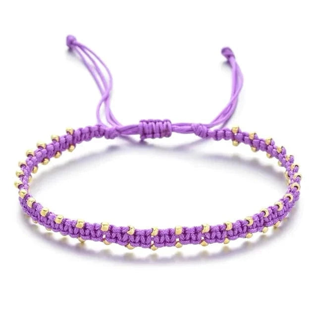 Violet Bracelet kumihimo 3 fils