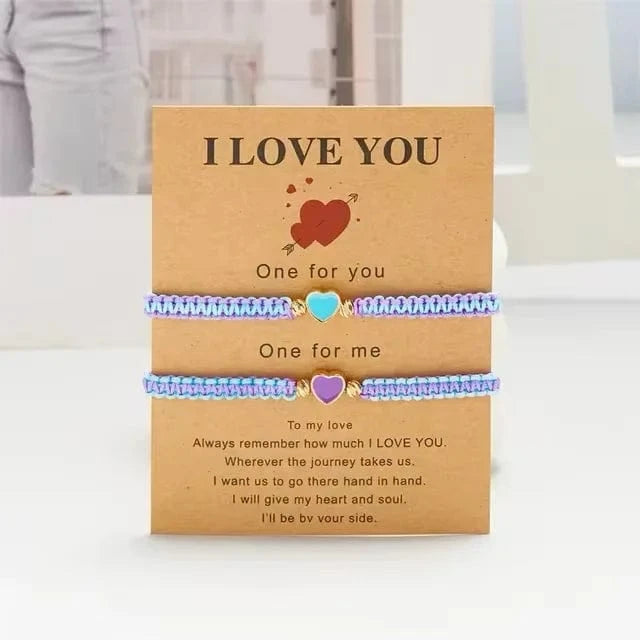 Bracelet kumihimo coeur