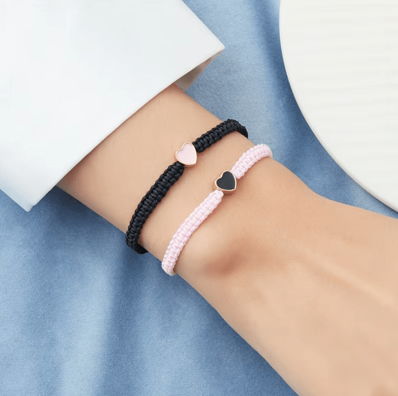Bracelet kumihimo coeur