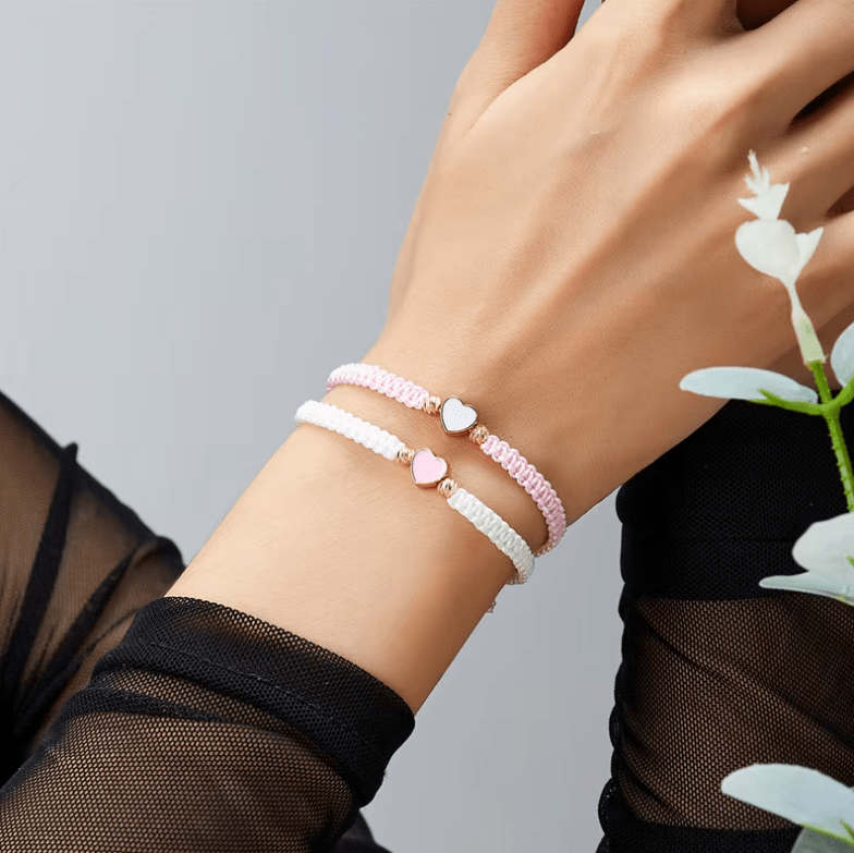 Bracelet kumihimo coeur