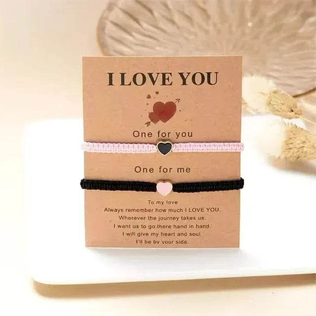 Bracelet kumihimo coeur