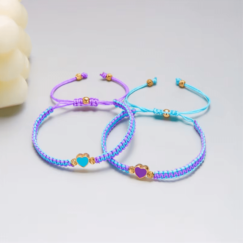 Bracelet kumihimo coeur