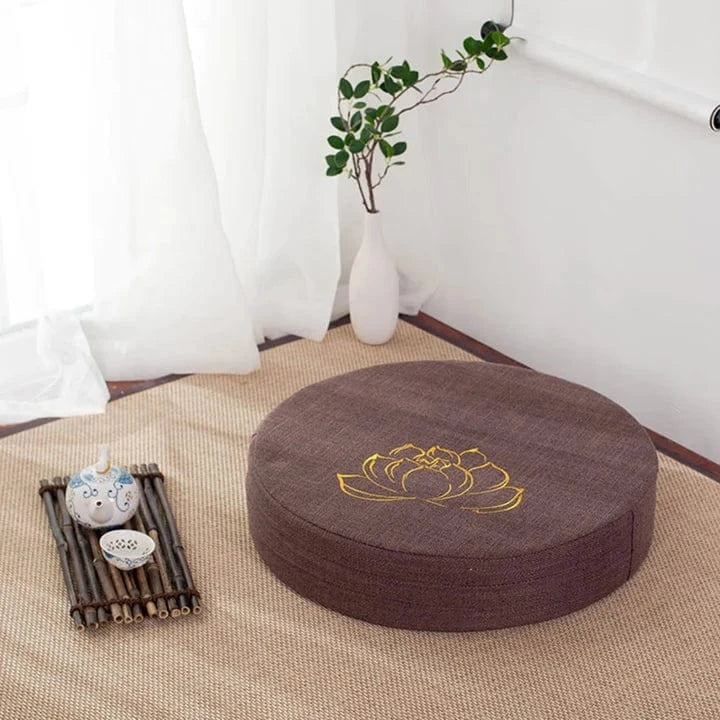 Marron / Oui Coussin Japonais en tissu
