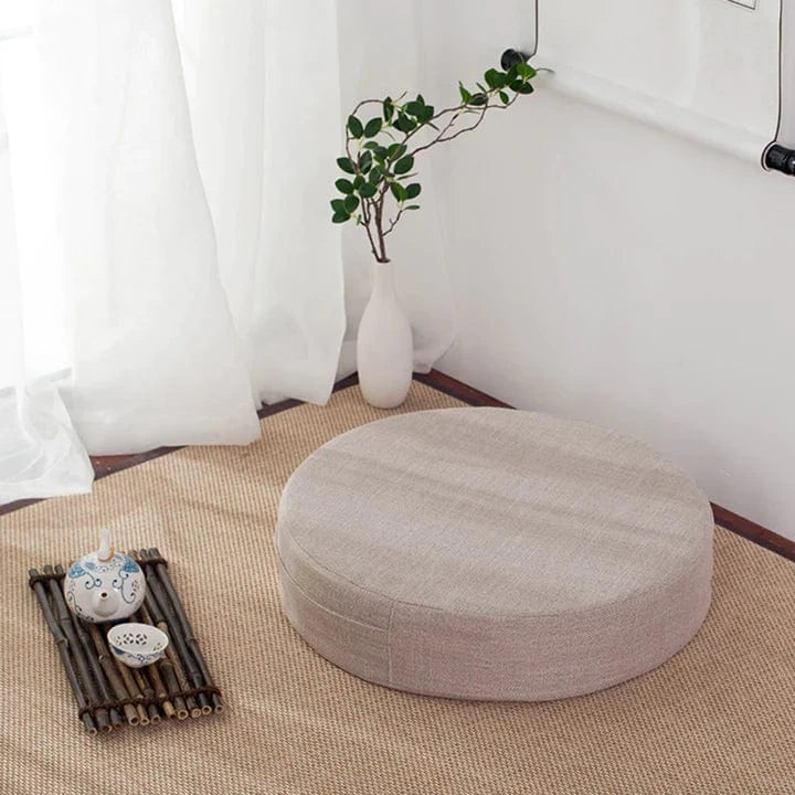 Gris / Non Coussin Japonais en tissu