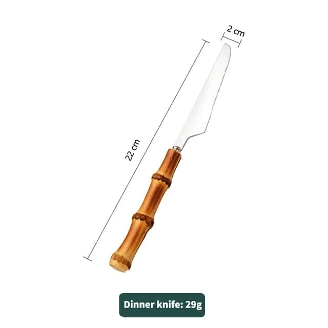 Couteau Couvert Manche Bambou