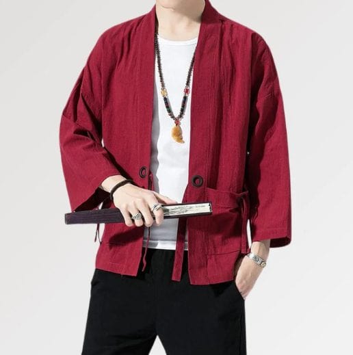 Kimono Rouge Homme 'Hiwaka'