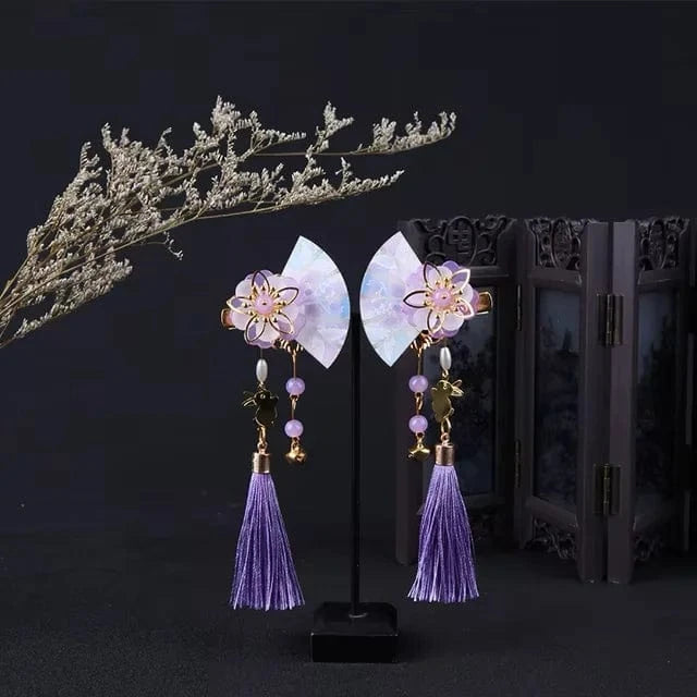 Violet Épingle à cheveux style geisha