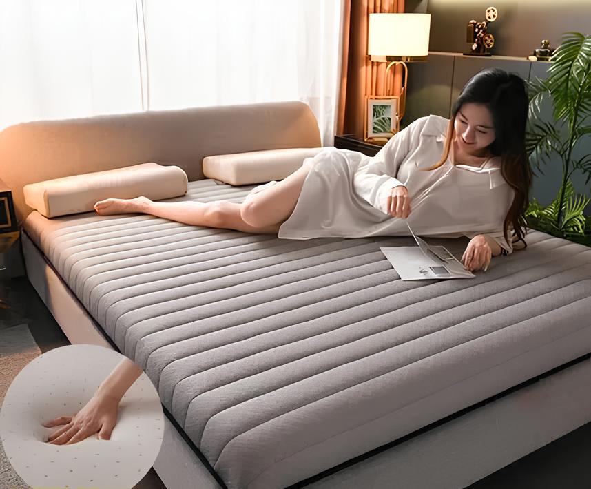 90 x 200 x 4 cm / Gris Futon 1 Place