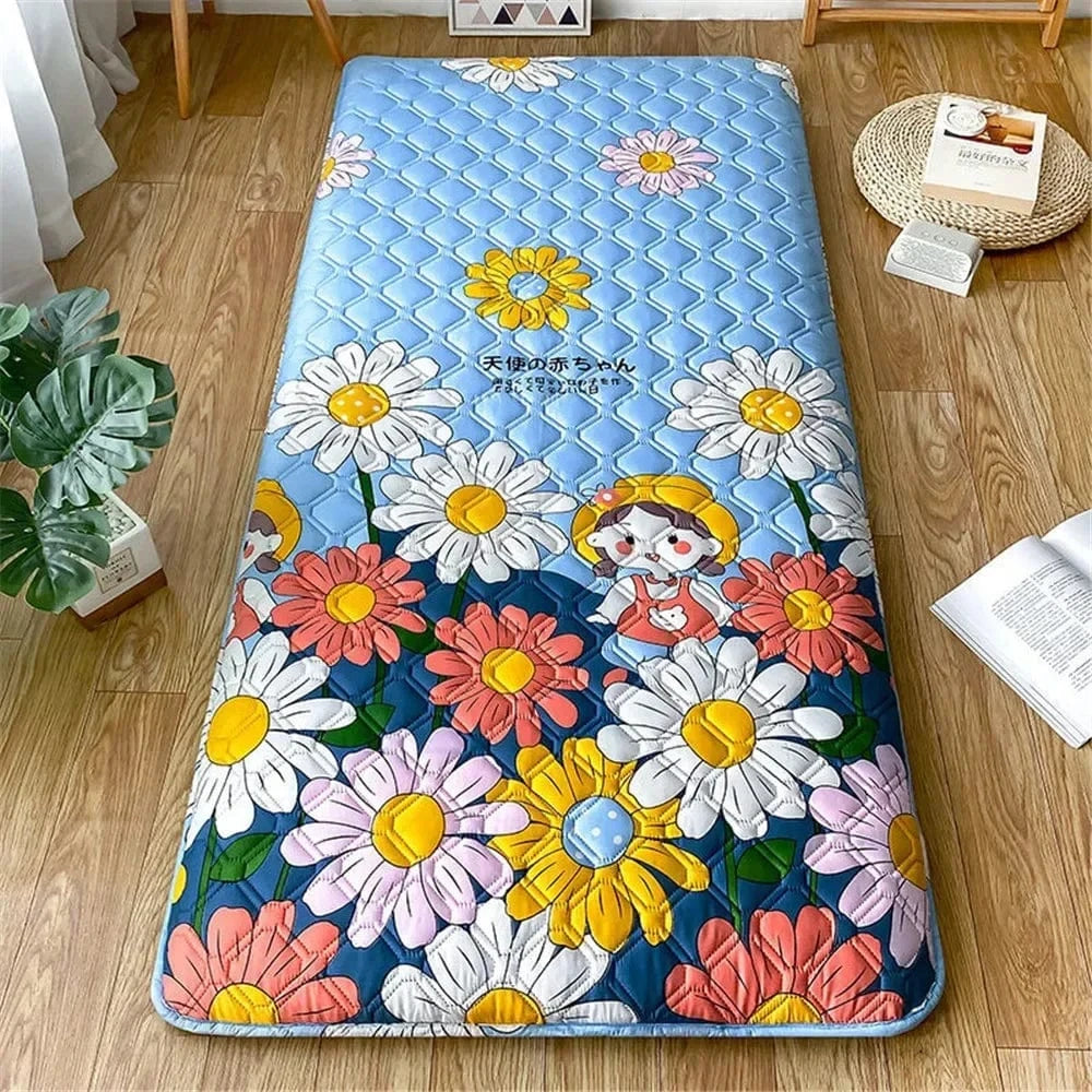 90 x 195 x 3 cm / Fleurs Futon Enfant