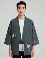 Haori vert grue & nuage