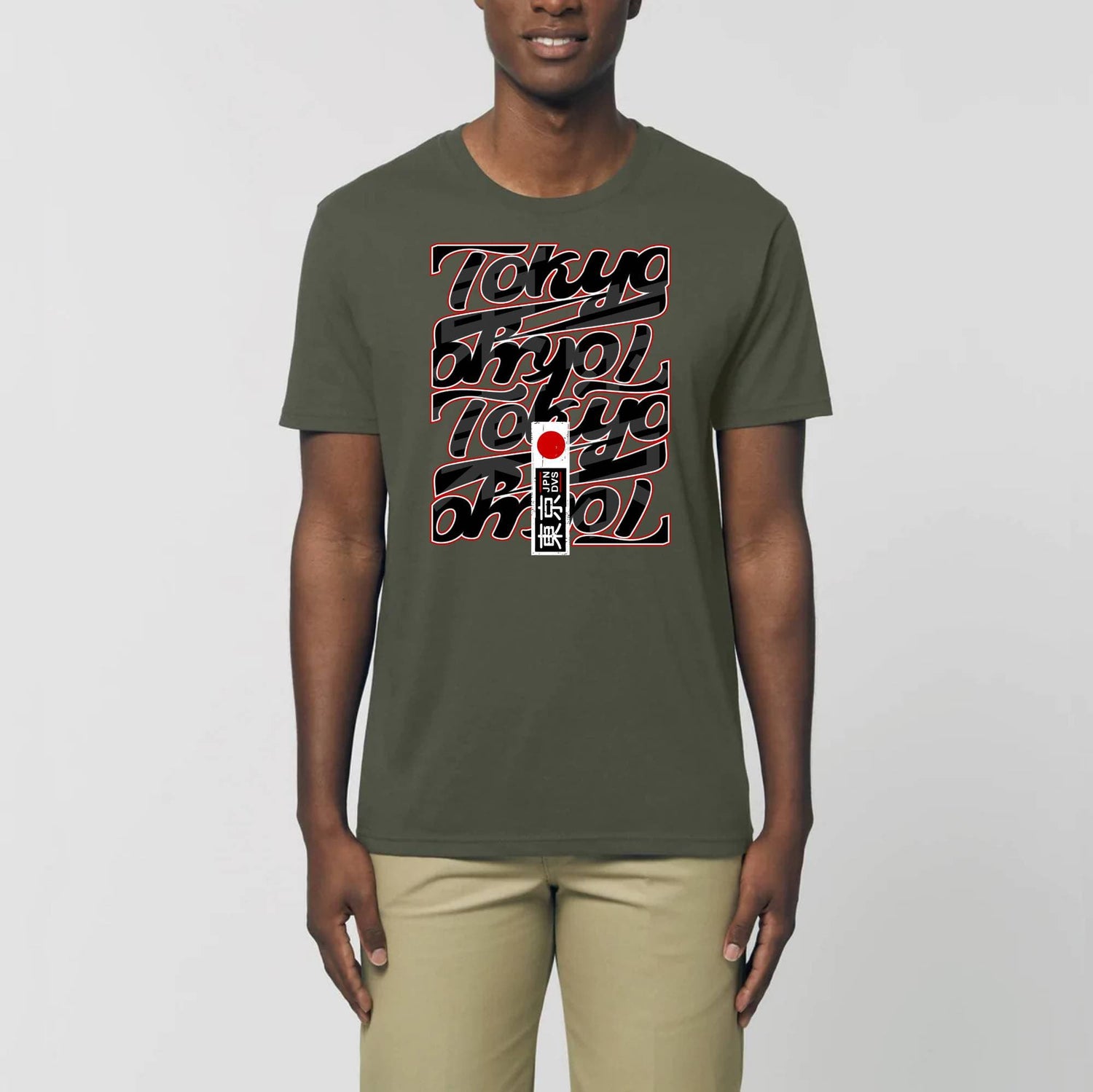 XS / Kaki T-shirt japonais Tokyo city