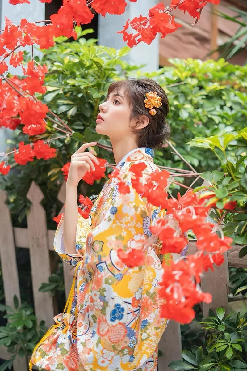 Kimono Houmongi jaune