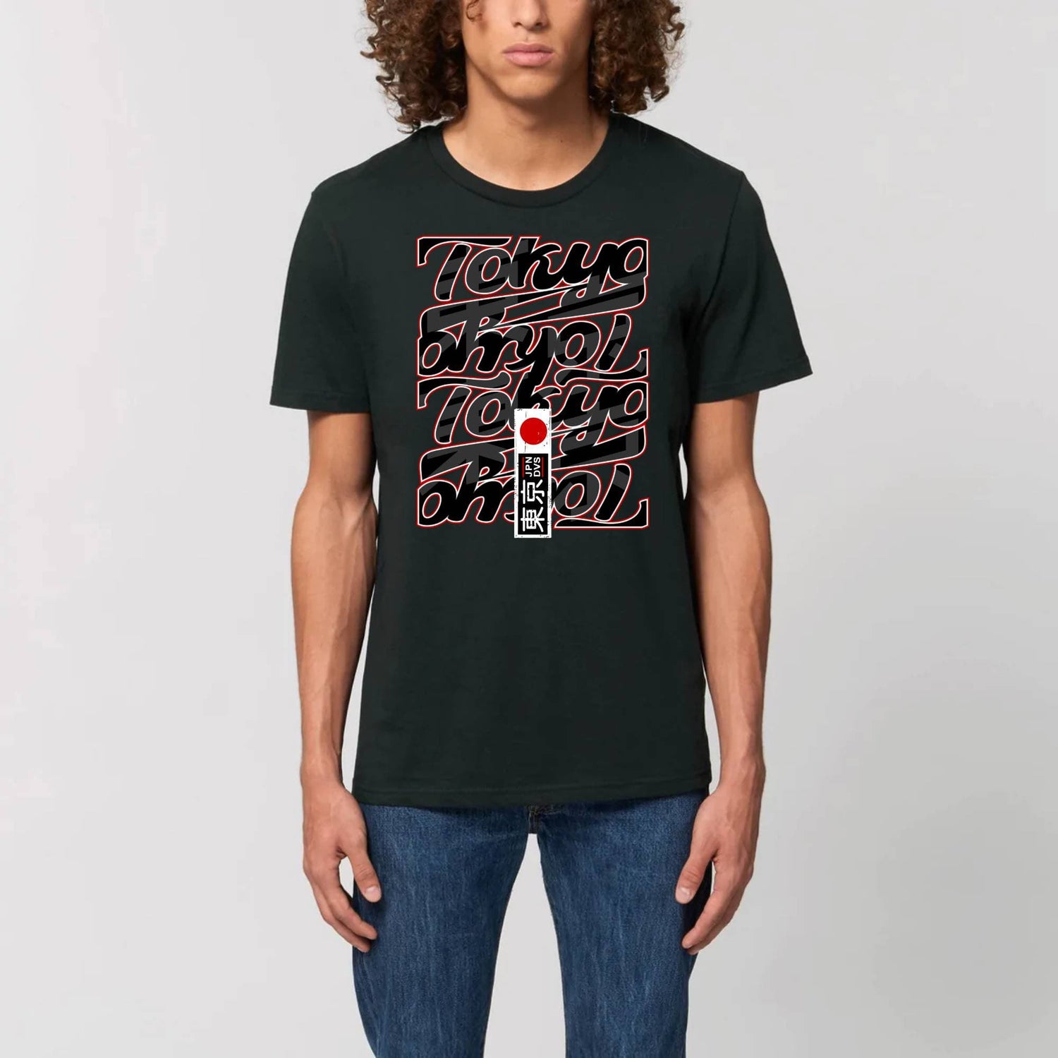 XS / Noir T-shirt japonais Tokyo city