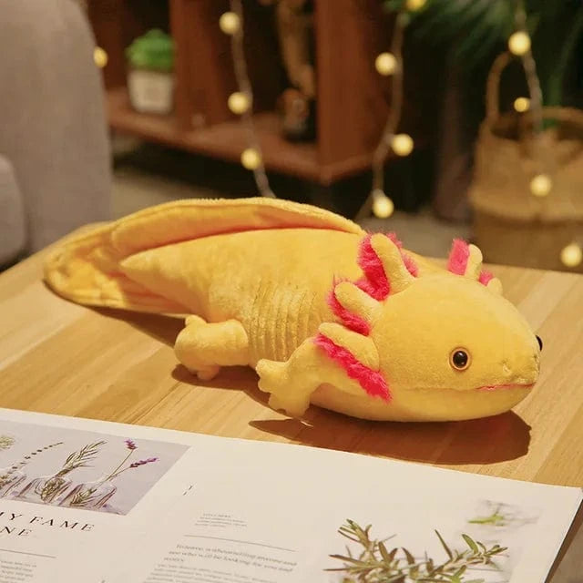 45 cm / Jaune Peluche Axolotl Kawaii