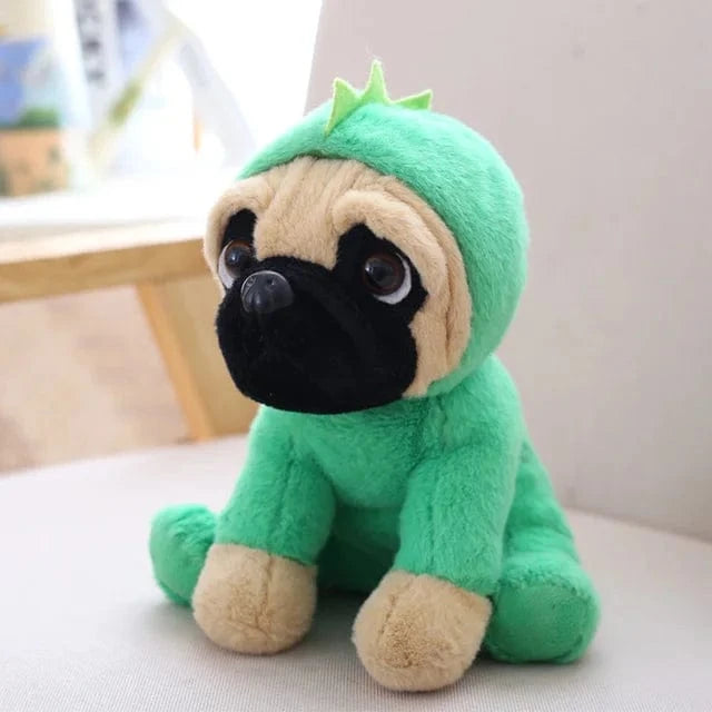 Dinosaure Peluche chien carlin Kawaii