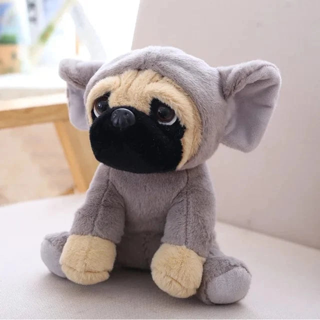 Eléphant Peluche chien carlin Kawaii