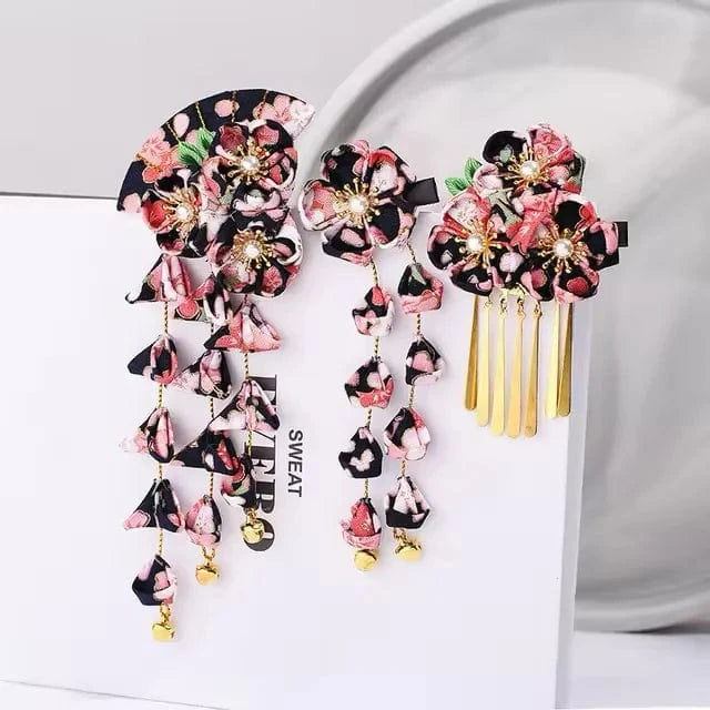 Noir Pince à cheveux japonaise