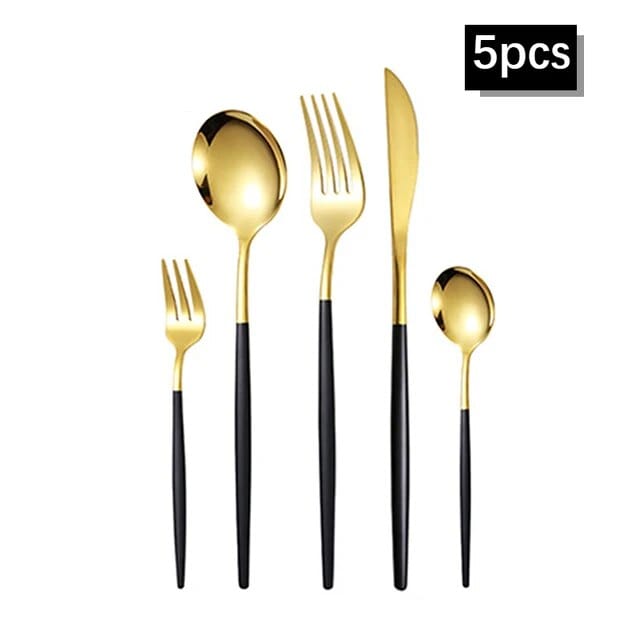 5 pièces / Noir Set Couvert Japonais