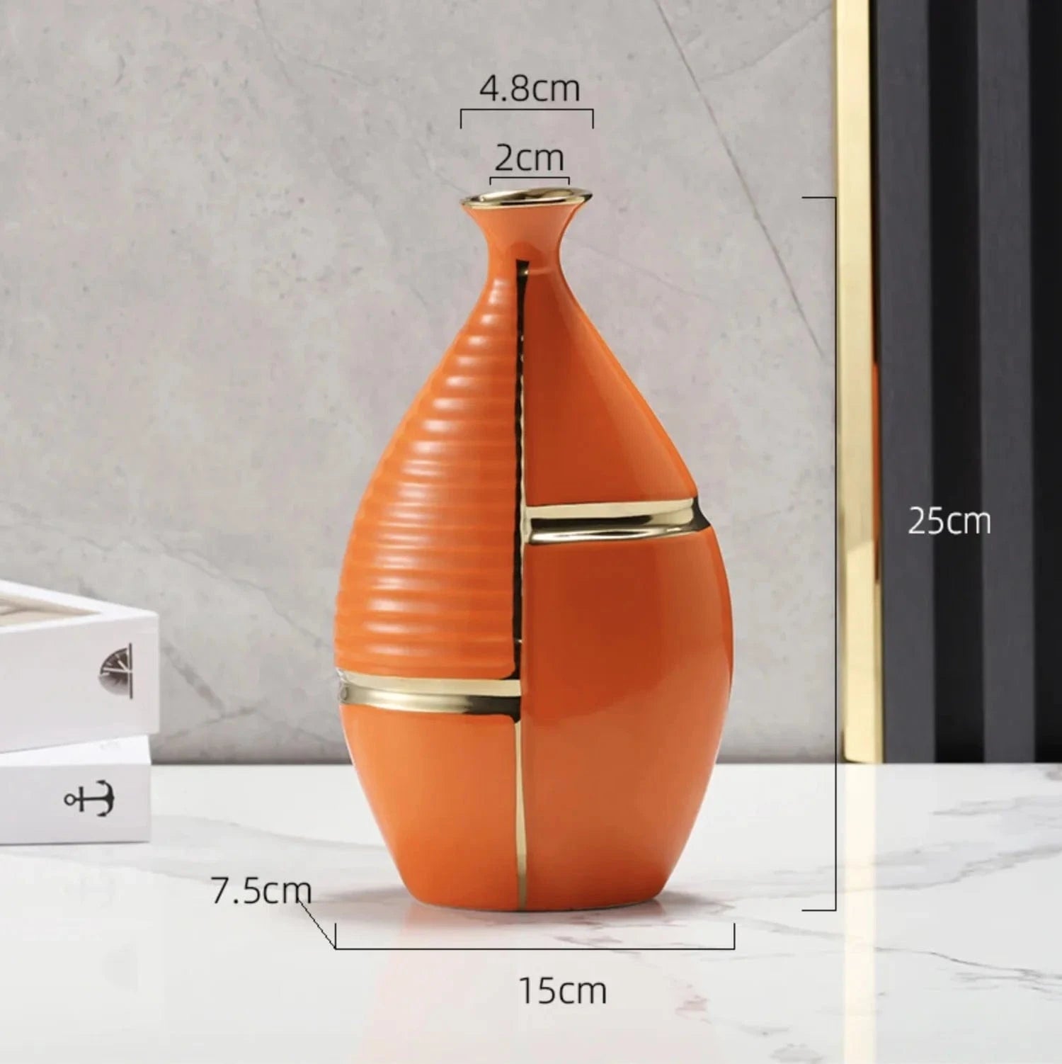 Grand / Orange Vase japonais futuriste