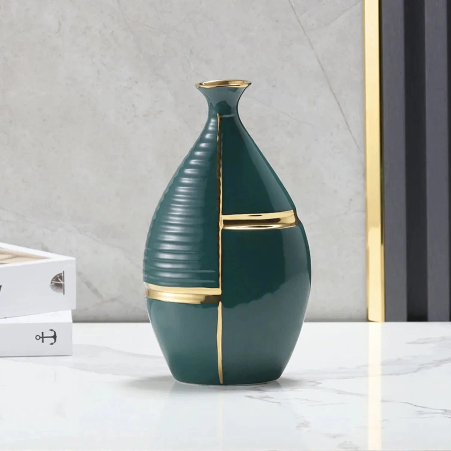 Grand / Vert Vase japonais futuriste