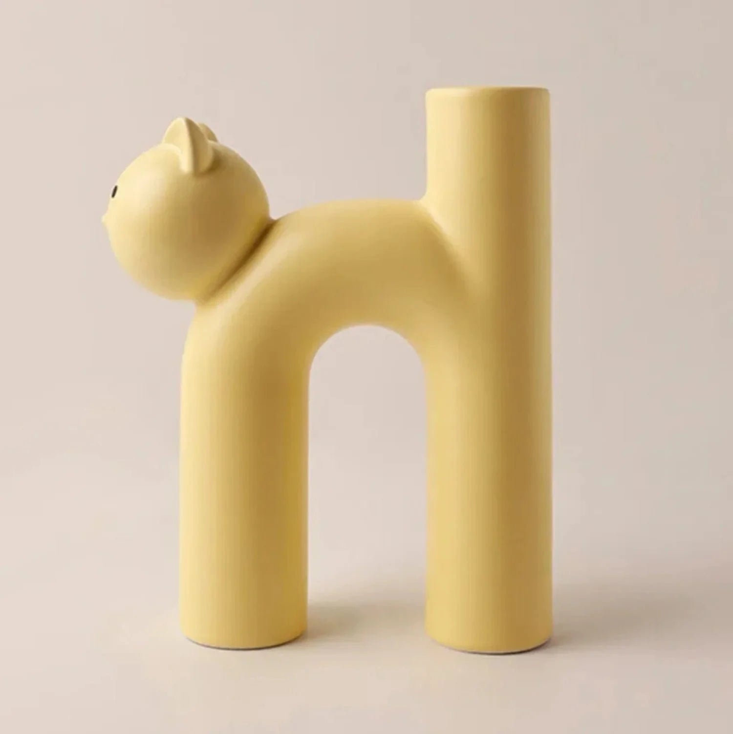 Jaune Vase japonais chat