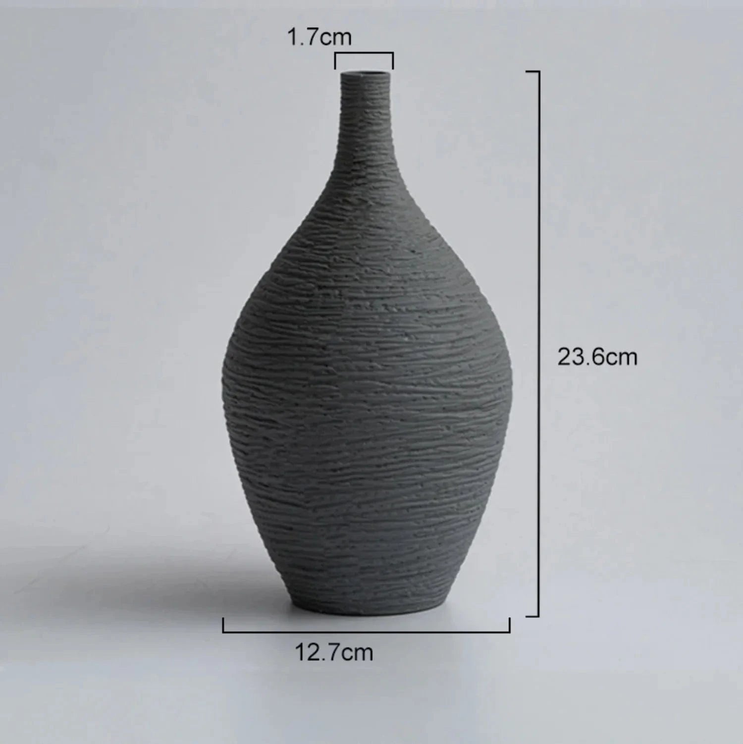 Grand / Gris foncé Vase japonais contemporain