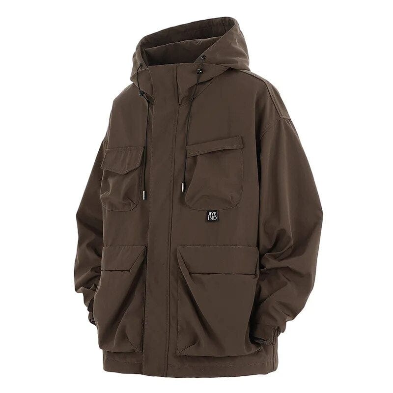 M / Marron Veste Techwear Coupe-vent