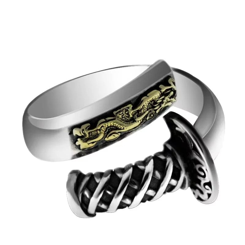 Bague japonaise katana en argent