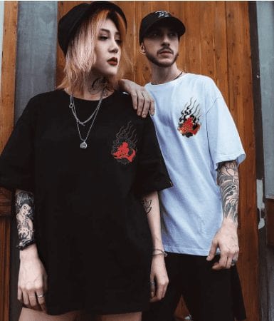 T-shirt japonais Yokai rouge