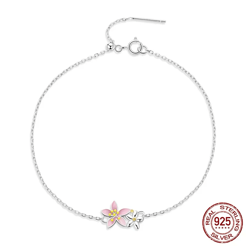 Bracelet fleur de cerisier japonais en argent
