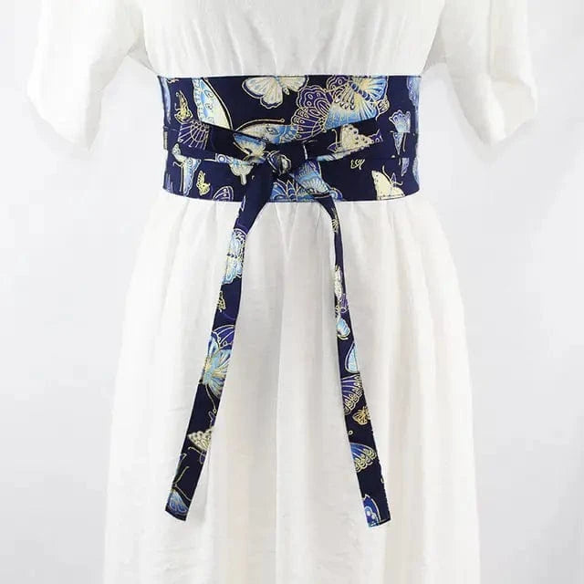 Ceinture obi bleu marine