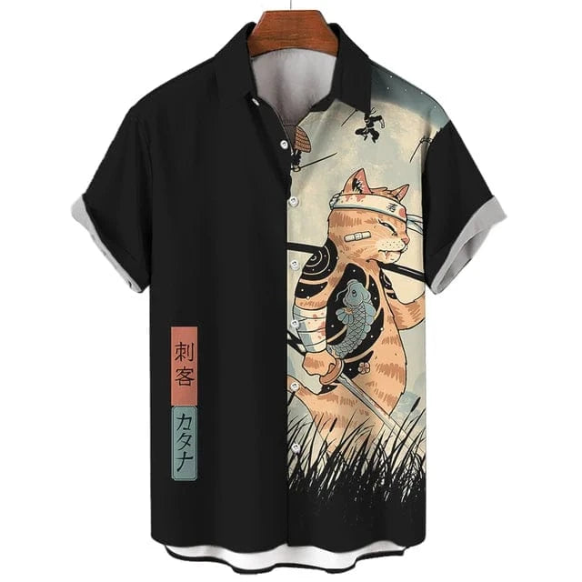 NAKEAH Soulona Katana – Chemise Lin Homme Style Japonais, Col Mandarin, Manches Longues, Coupe Élégante
