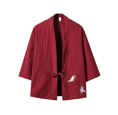 Kimono rouge brodé