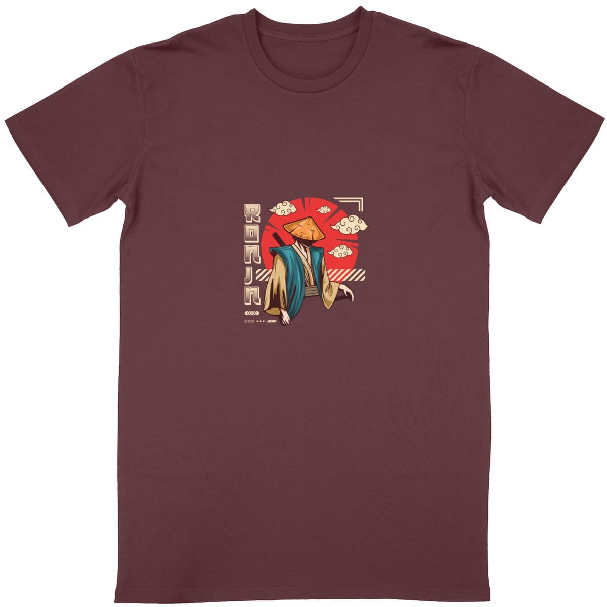 Bordeaux / S T-shirt japonais Ronin