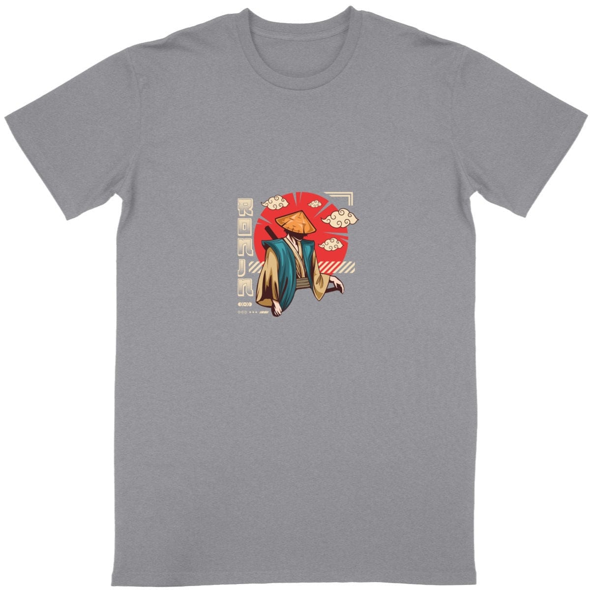 Gris / S T-shirt japonais Ronin